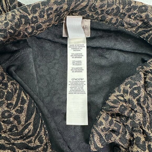 Chicos Easy Wear One Button High Neckline Gold & Black Swing Jacket  Size 3 - Picture 7 of 9